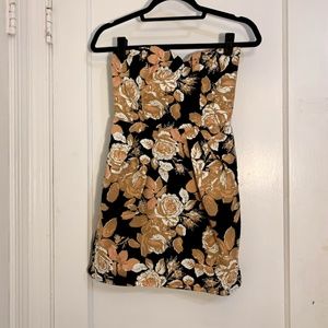 F21 Strapless Floral Mini Dress